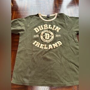 Olive Green Dublin Ireland Graphic T-Shirt Unisex Small
